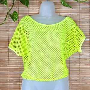 Neon Stretch Mesh Summer Top